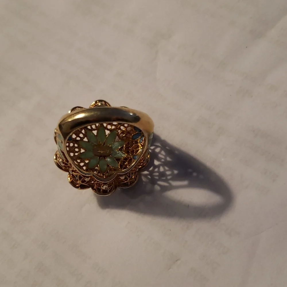 Sterling Silver GP Enamel Ring - Picture 6 of 7